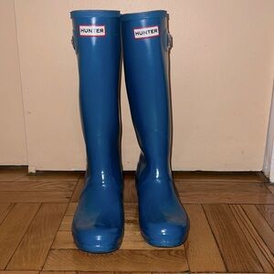 Hunter ☔️ Boot| Pre-loved| Size 8| Aqua Blue Shinny